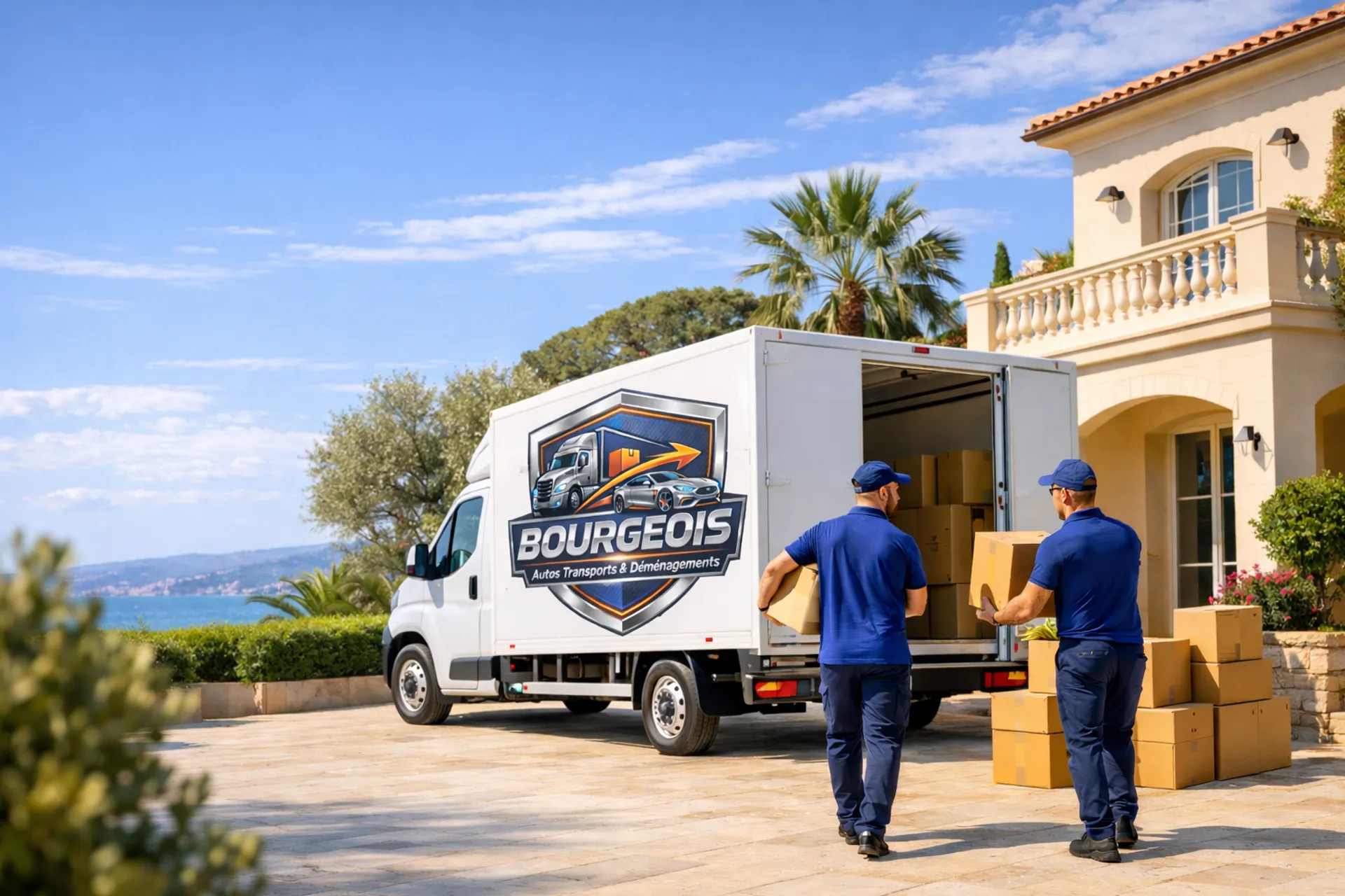 Déménagement Bourgeois — camion blanc professionnel